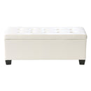 Blanket Storage Ottoman – Leather, 97cm White