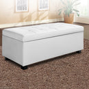 Blanket Storage Ottoman – Leather, 97cm White