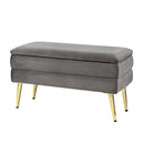 Velvet Foot Stool Storage Ottoman – Grey
