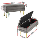Velvet Foot Stool Storage Ottoman – Grey