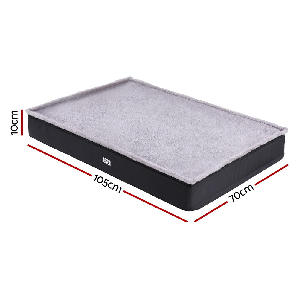 Mirana Foam Cushion Pet Bed – Grey – Large 105 cm