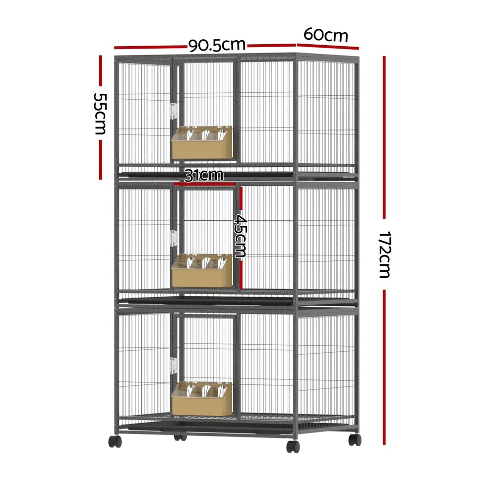 Meridian Multi-Level Bird Cage – Black – 172 cm