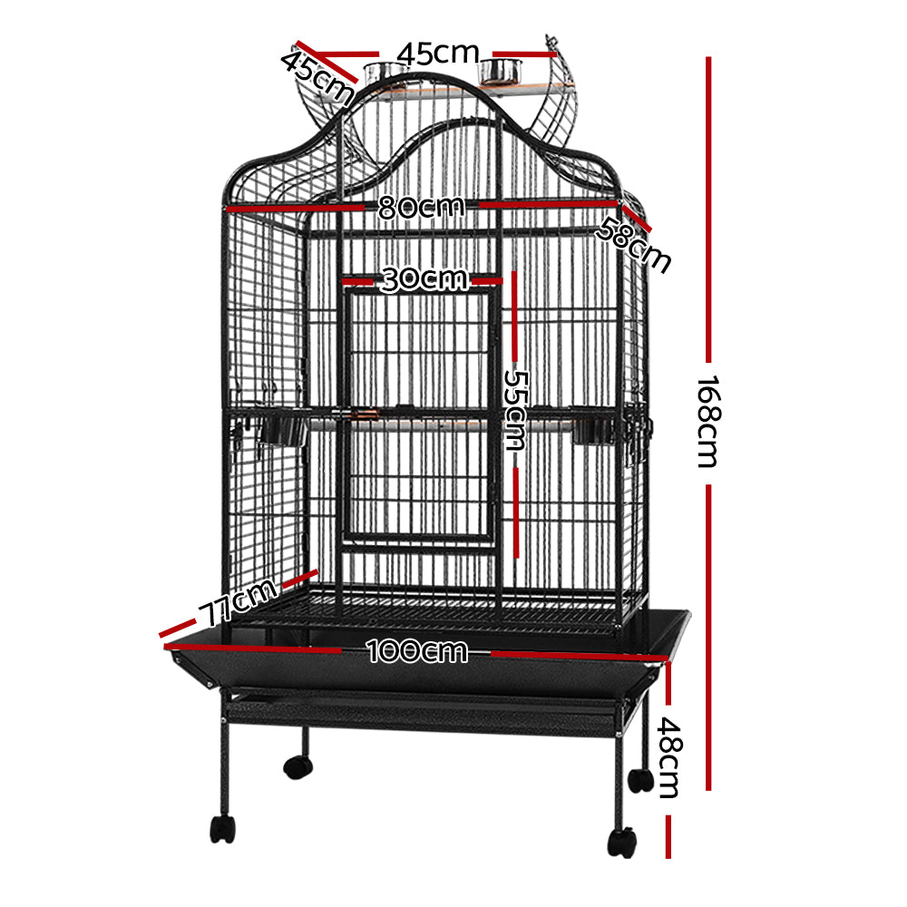Skyline Open-Top Bird Aviary – Black – 168 cm