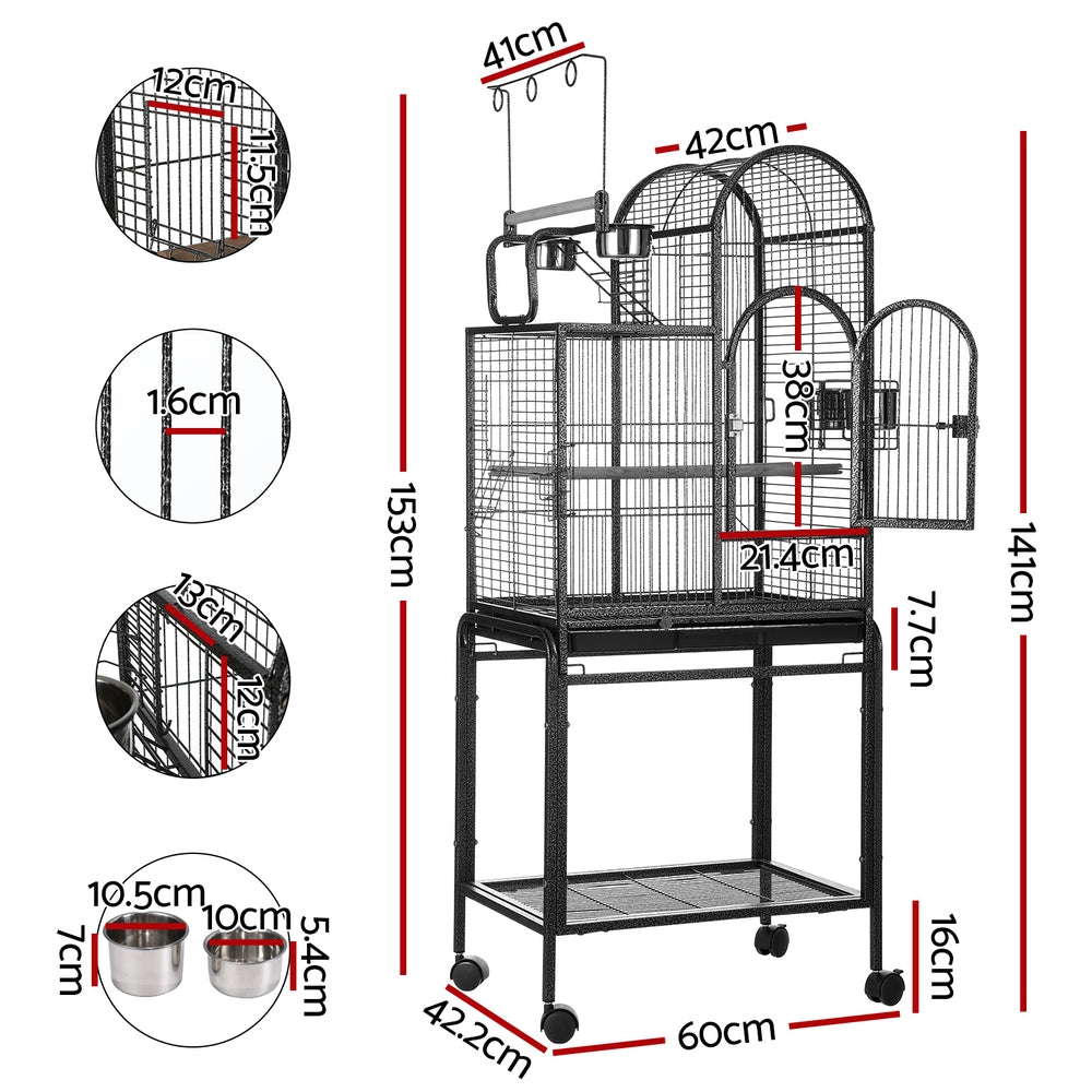 Summit Bird Cage with Storage – Black – 153 cm