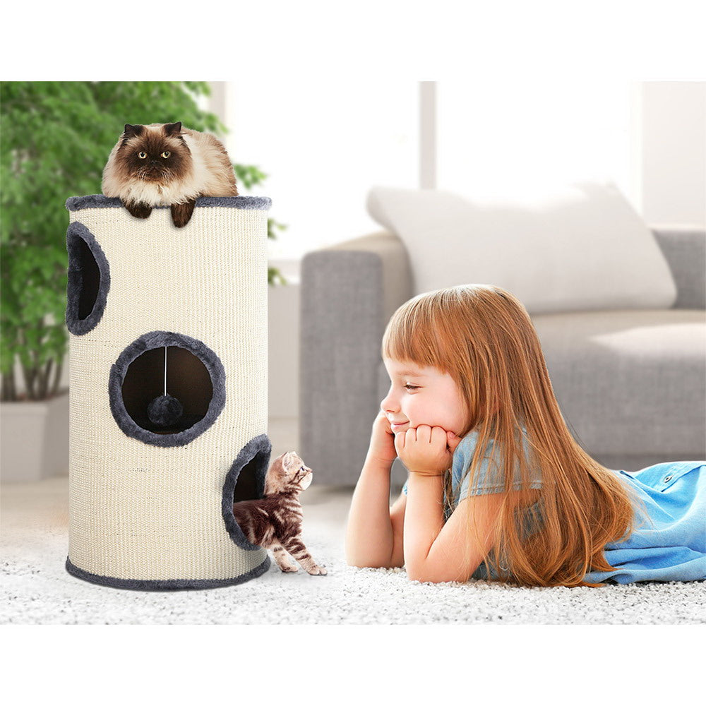 Felix Cat Scratcher Tower – Grey / Charcoal – 70 cm