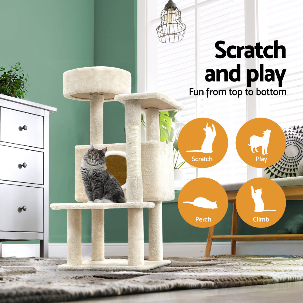 Hickory Cat Tree Tower – Beige – 90 cm