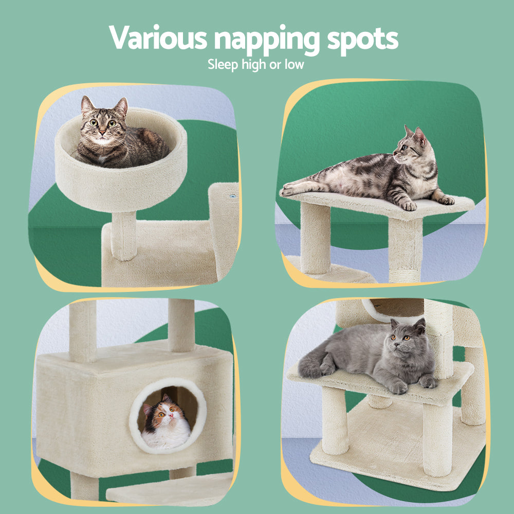 Hickory Cat Tree Tower – Beige – 90 cm