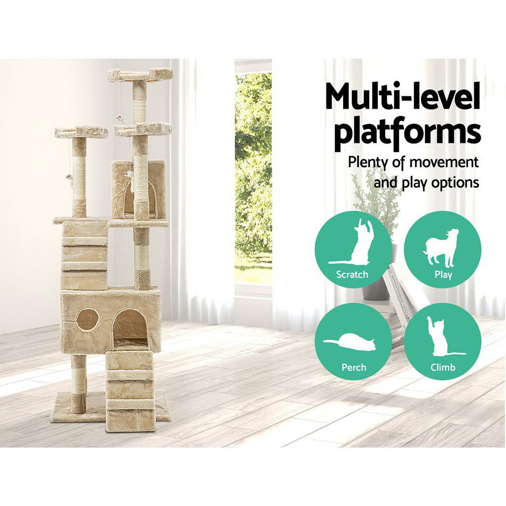 Tallara Cat Tree – Beige – 180 cm