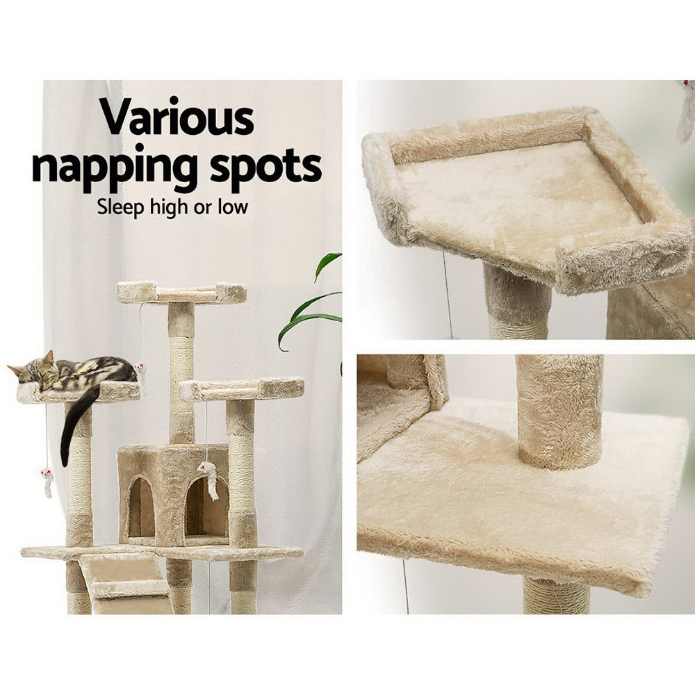 Tallara Cat Tree – Beige – 180 cm