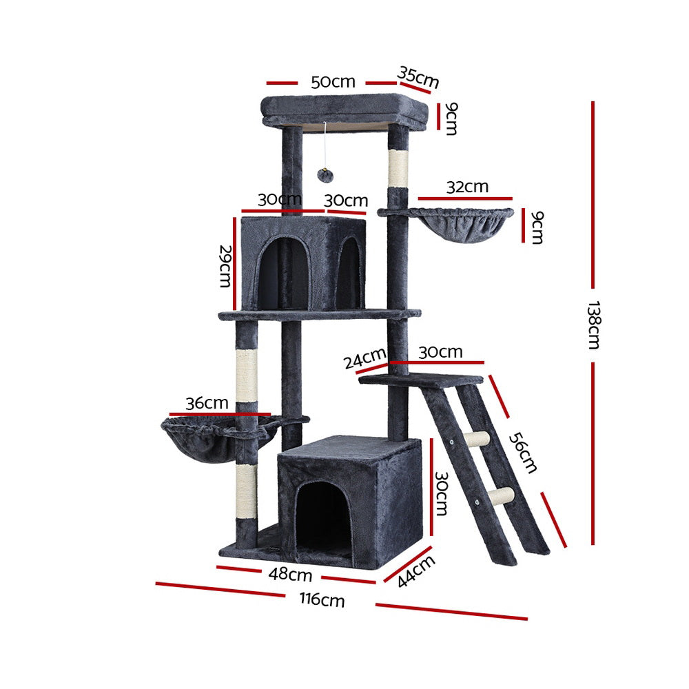 Felina Cat Tree Tower – Grey – 138 cm