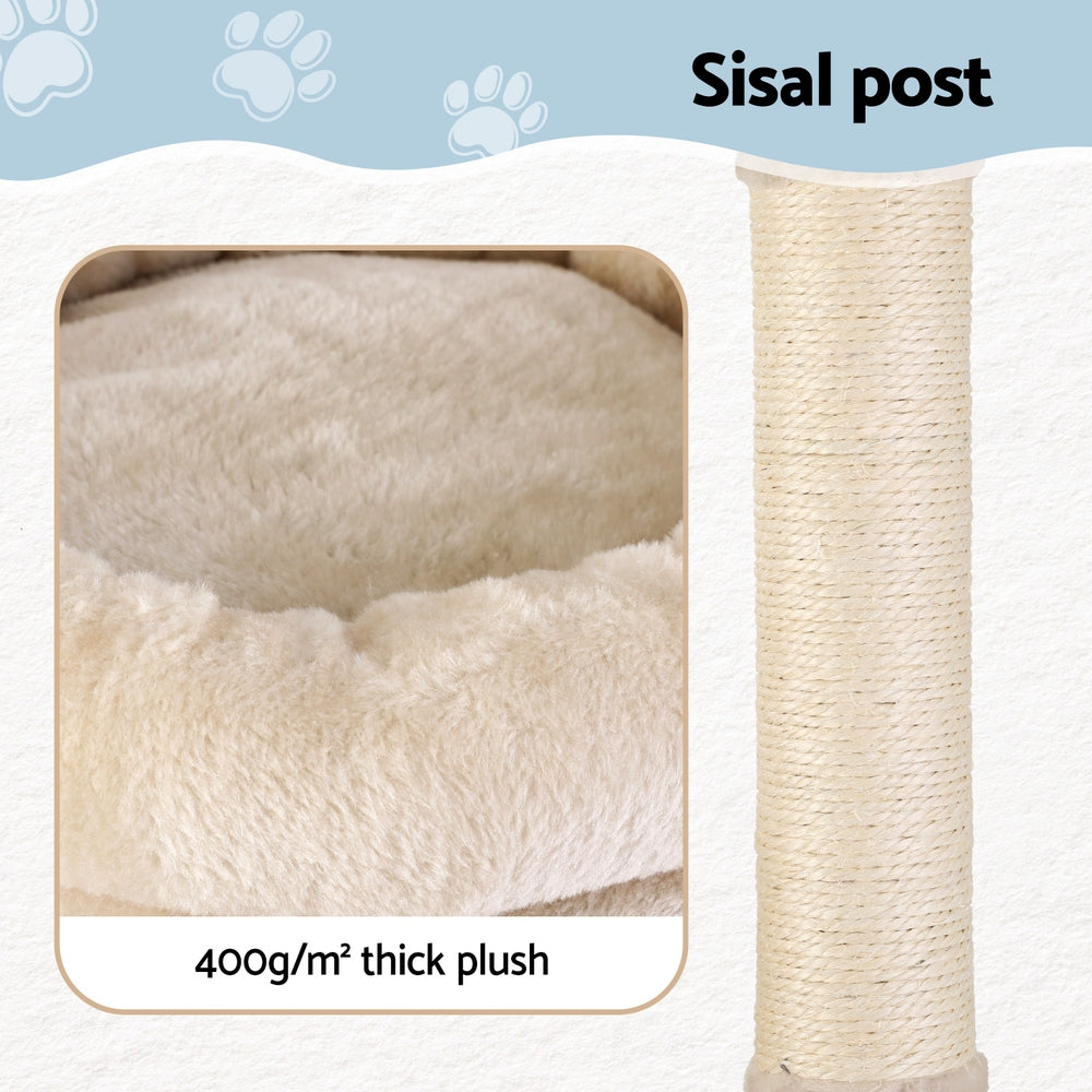 Altura Multi-Level Cat Tree – Beige – 143 cm
