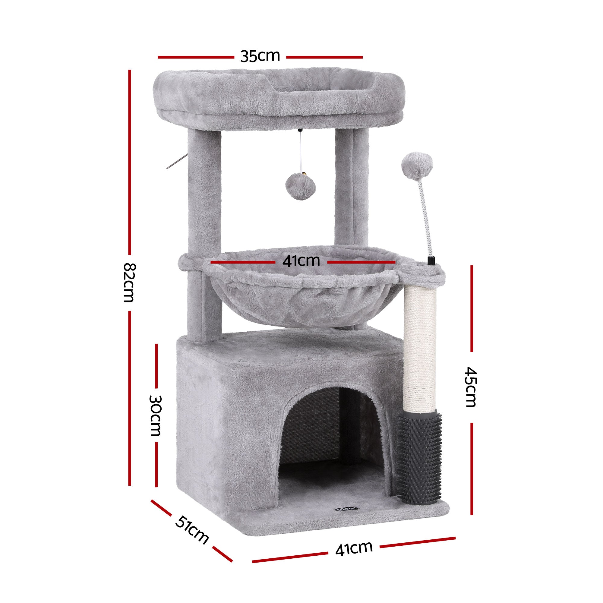 Ashton Cat Tree Tower – Light Grey – 82 cm