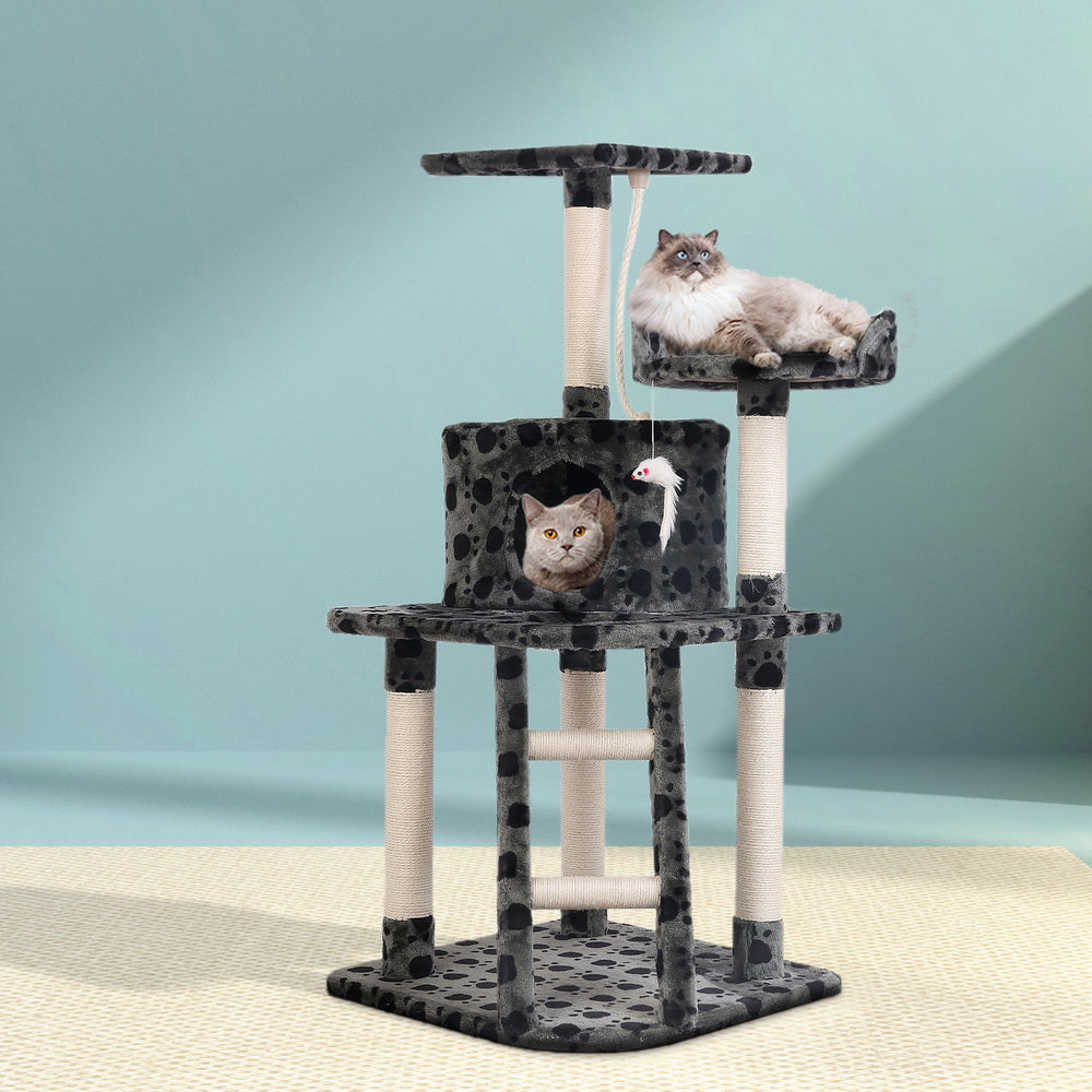 Cat Tree 120cm Tower Scratching Post Scratcher Trees Bed Wood Condo Toys Bed