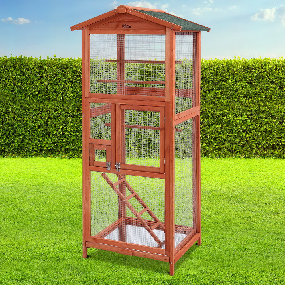 Bird Cage 72cm x 60cm x 168cm Pet Cages Large Aviary Parrot Carrier Travel Canary Wooden XL