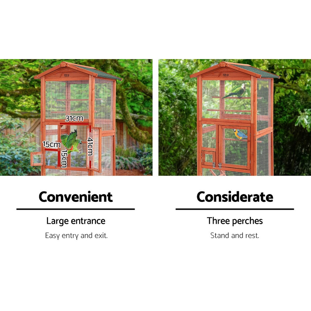 Arbor Wooden Bird Cage – Natural Wood – XL