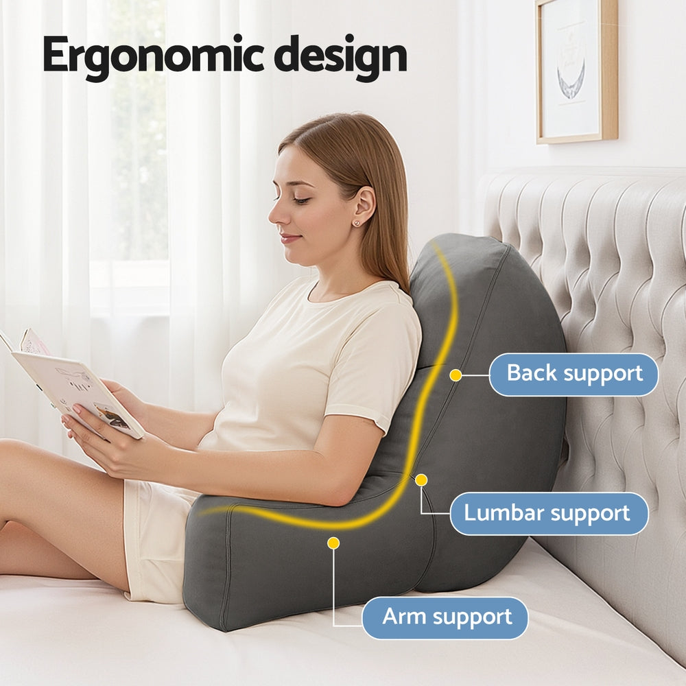 Serano Reading Support Pillow – Grey / Charcoal – Standard