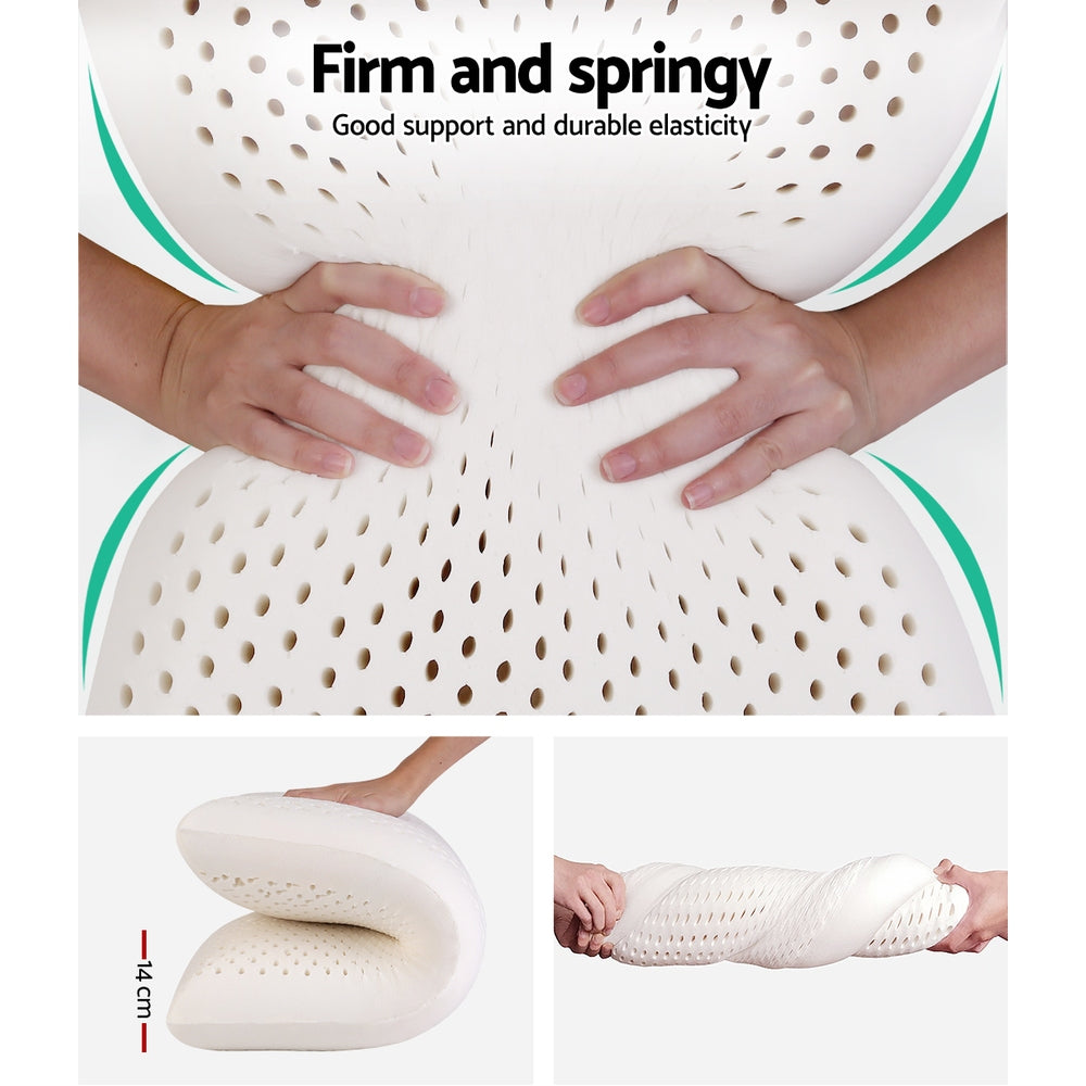 Natura Natural Latex Pillows – White – Set of 2