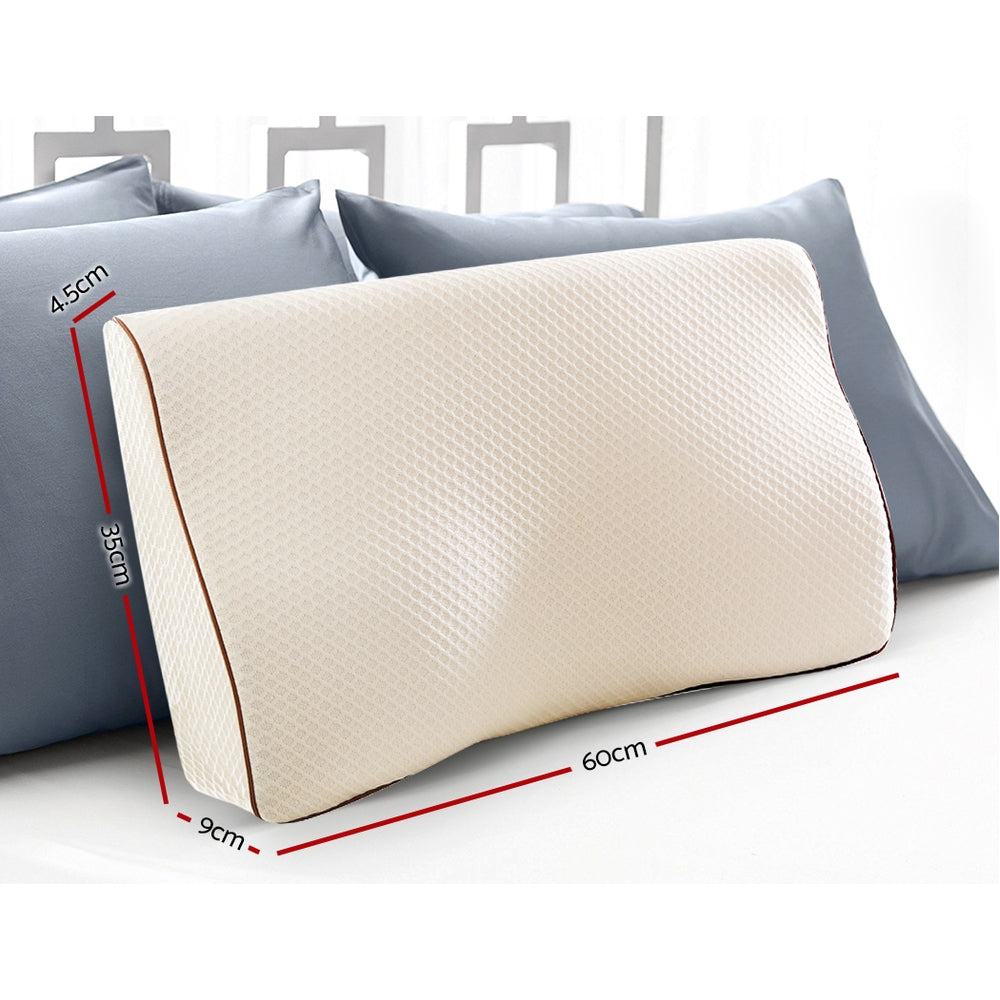 Nara Memory Foam Contour Pillow – Beige / Cream – Standard