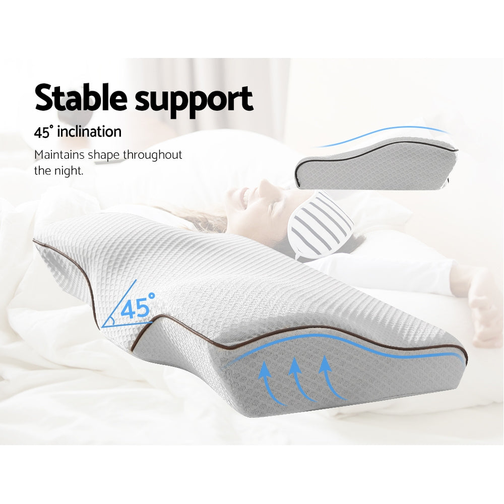 Nara Memory Foam Contour Pillow – Grey / Charcoal – Standard