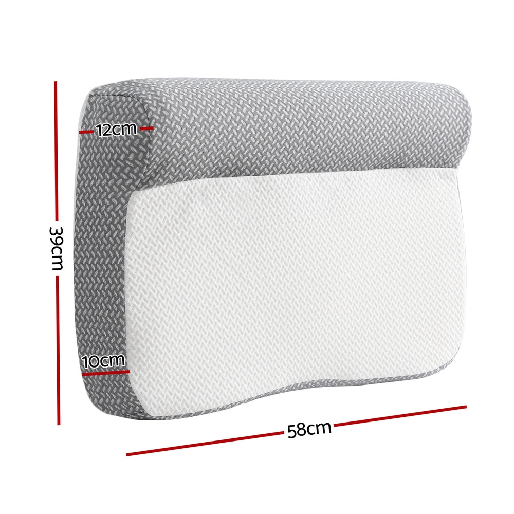 Cervina Contour Memory Foam Pillow – White & Grey
