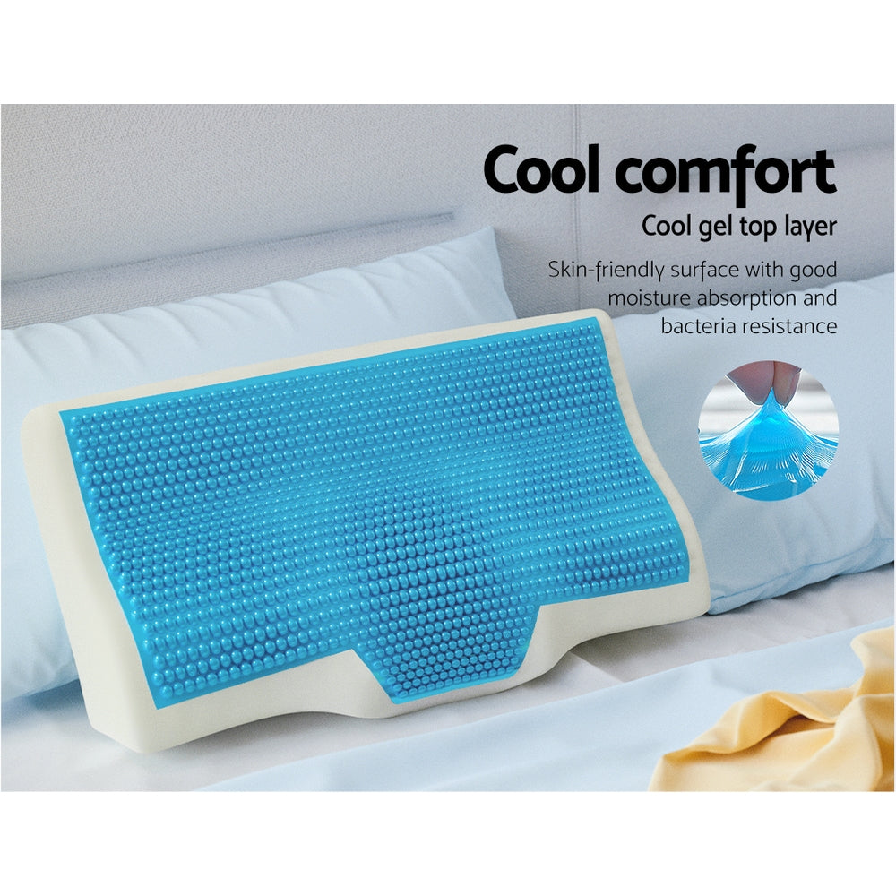 Alderon Cool Gel Memory Foam Pillow – White – Standard