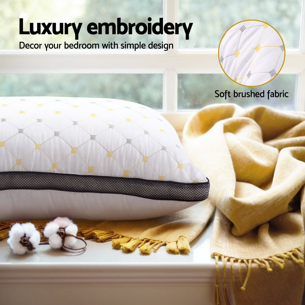 Serene Microfibre Pillows – White – Set of 2