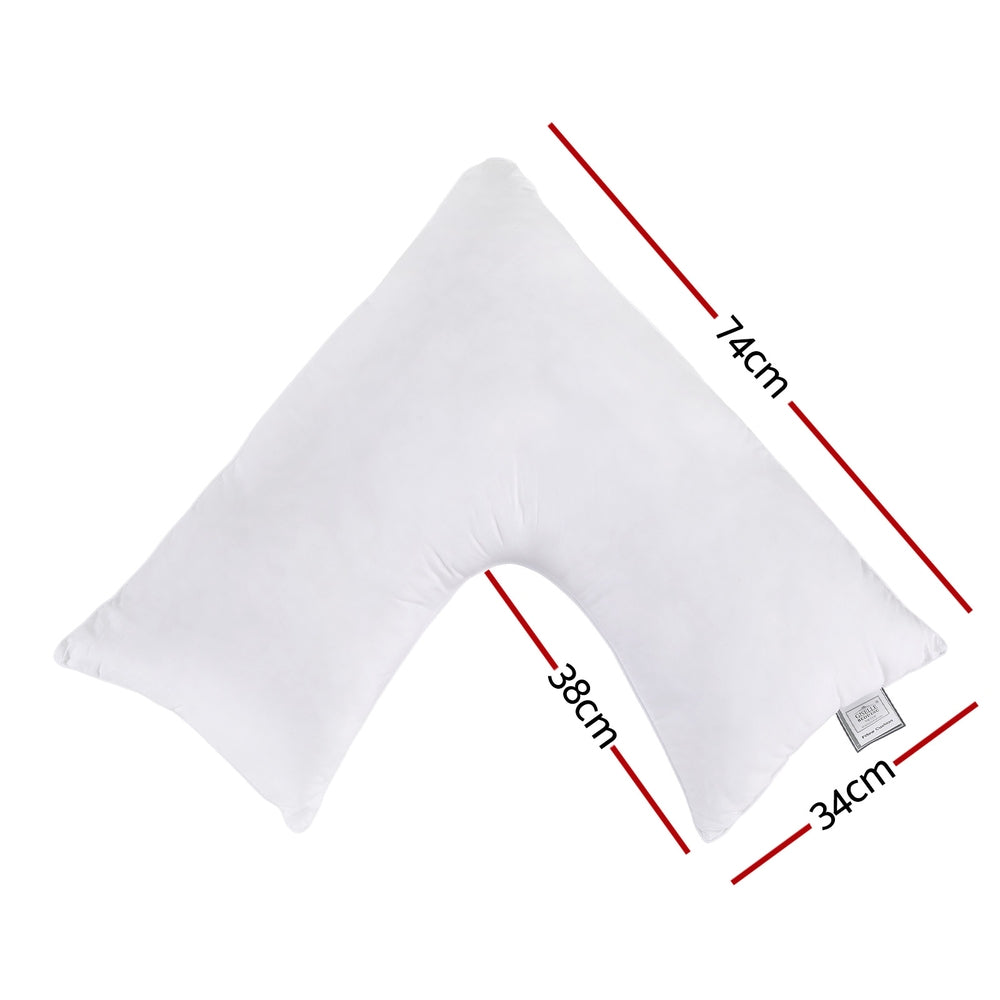 Nurtura V-Shape Body Pillow – White – Standard