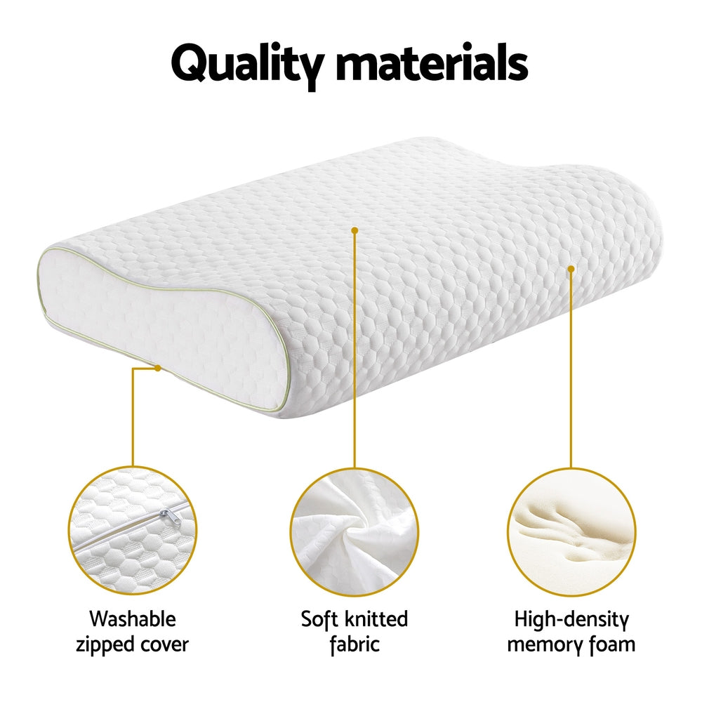 Marston Memory Foam Contour Pillow – White – Standard