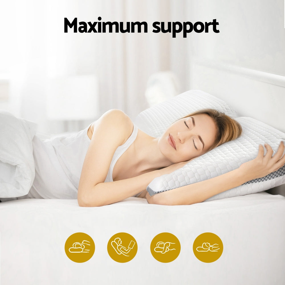 Maddox Memory Foam Pillow – White – Standard