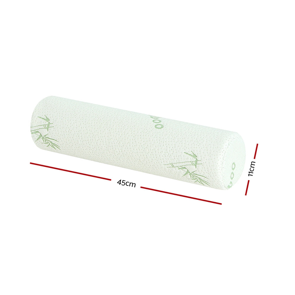 Zen Memory Foam Roll Pillow – White – Standard