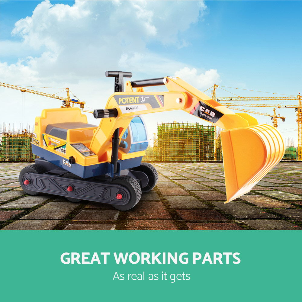 Digger Kids Ride-On Excavator – Yellow