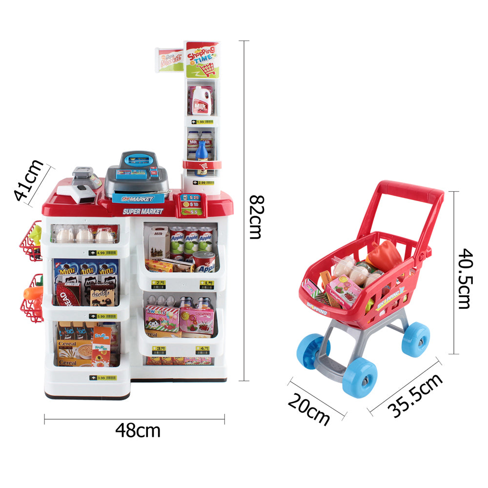 Mercado Pretend Play Supermarket Set – Red & White – 24 Piece