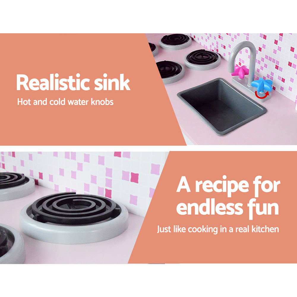 Alderon Wooden Kitchen Play Set – Pink – 97 cm