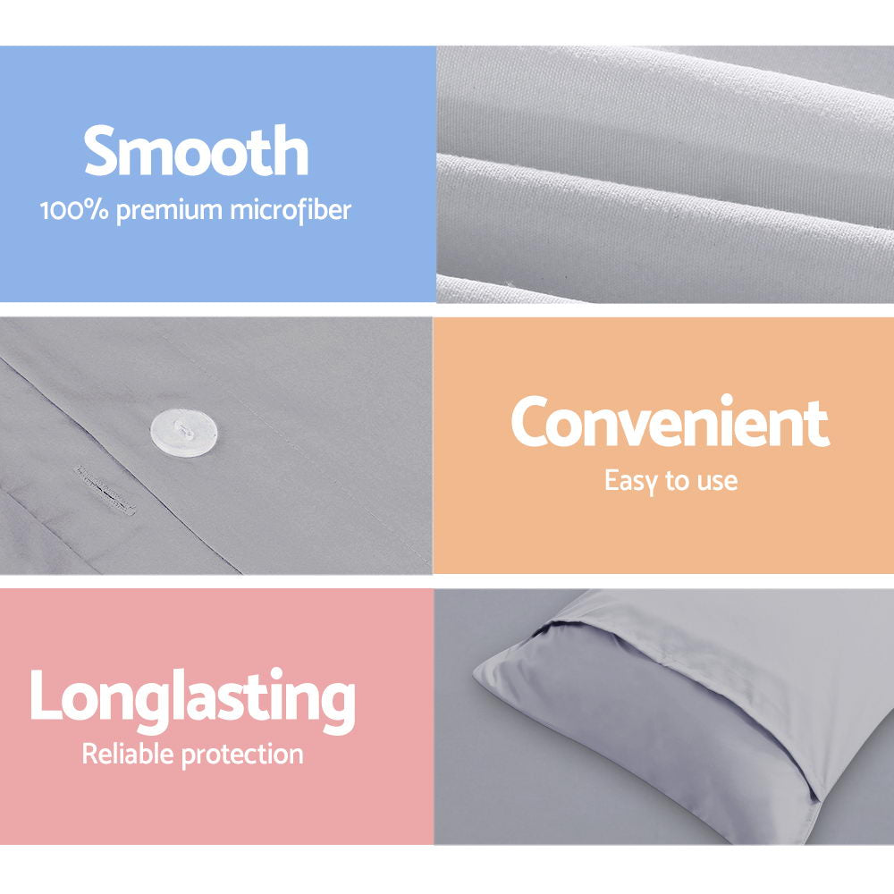 Classic Quilt Cover Set – Grey – Queen