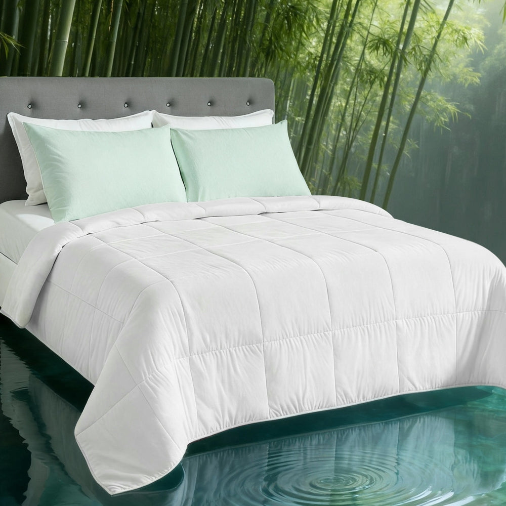 Haven 200GSM Bamboo Quilt Summer Quilts All Season Doona Duvet Lightweight – Super King