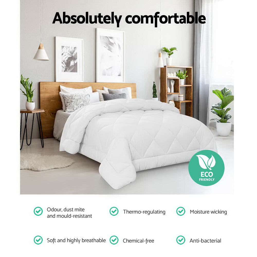 Nova Bamboo Microfibre Quilt – White – Queen