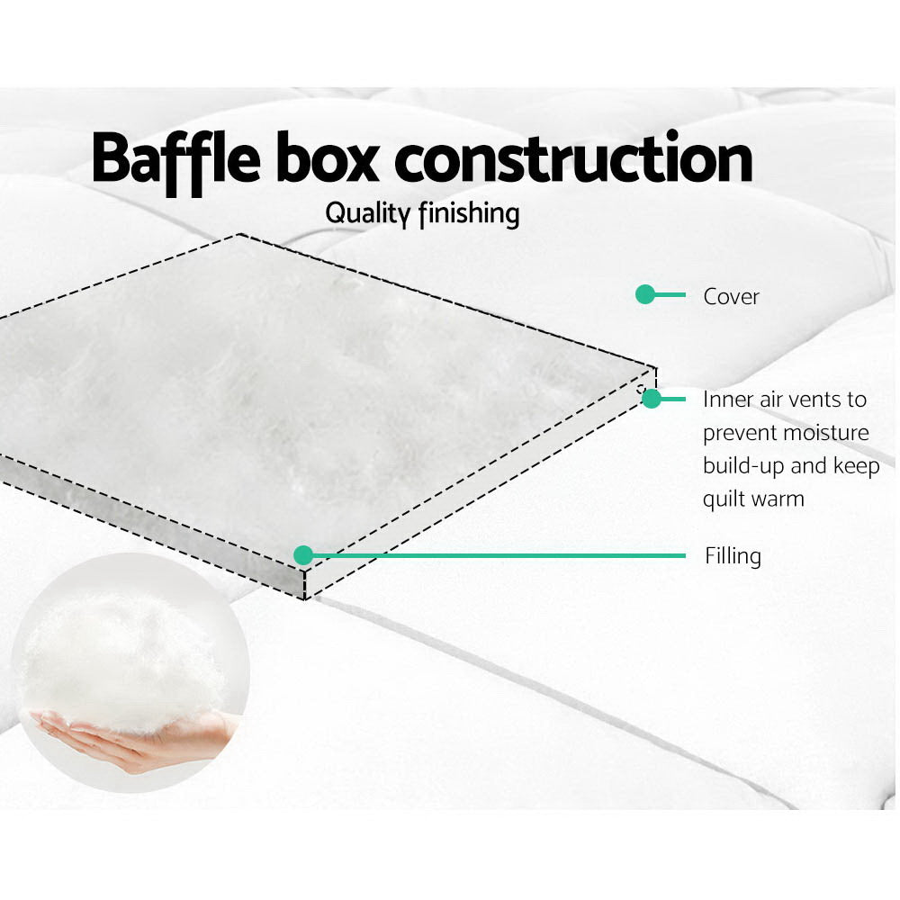 Nova Bamboo Microfibre Quilt – White – Queen