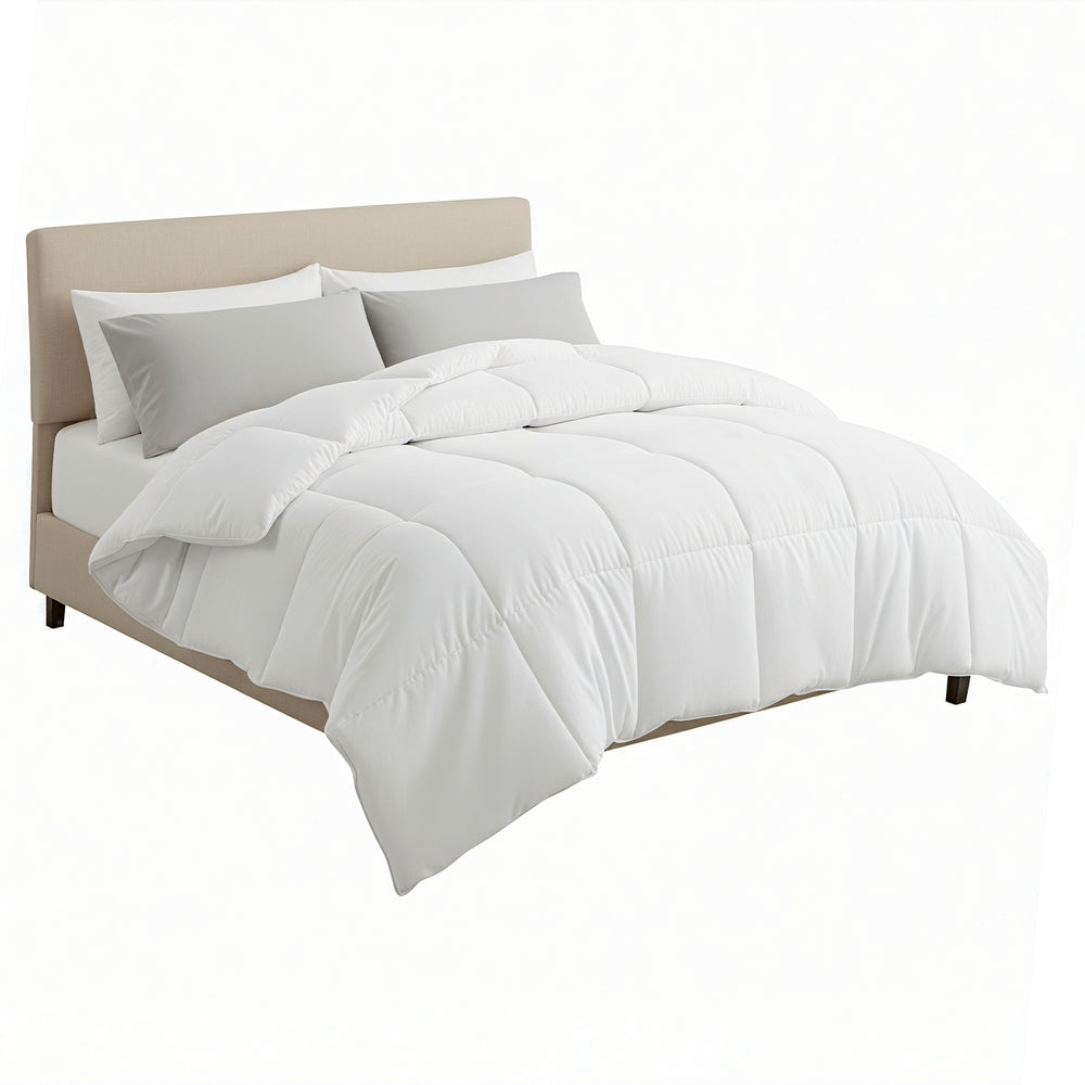 Linden Microfiber Quilt – White – Double