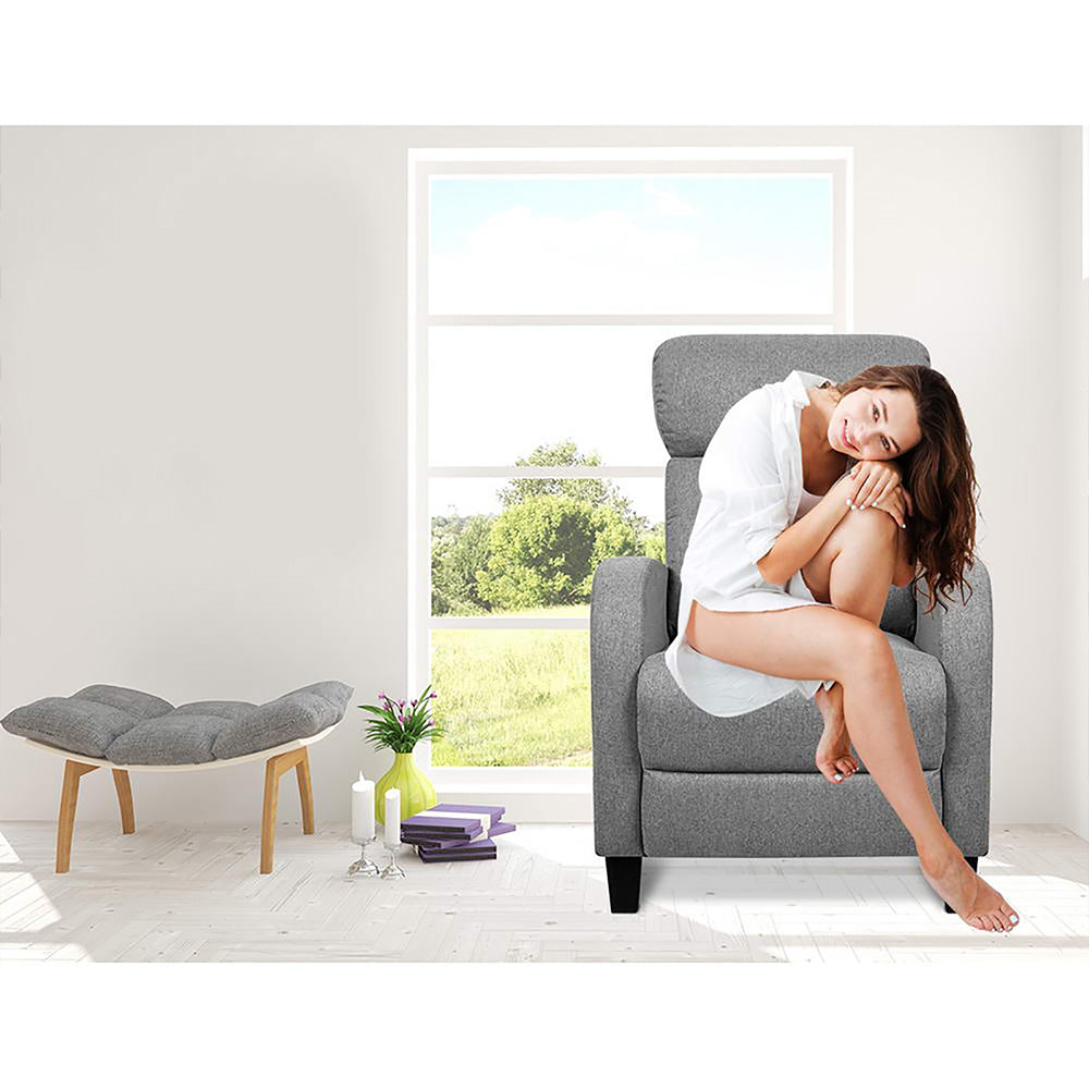 Serano Fabric Reclining Armchair – Grey