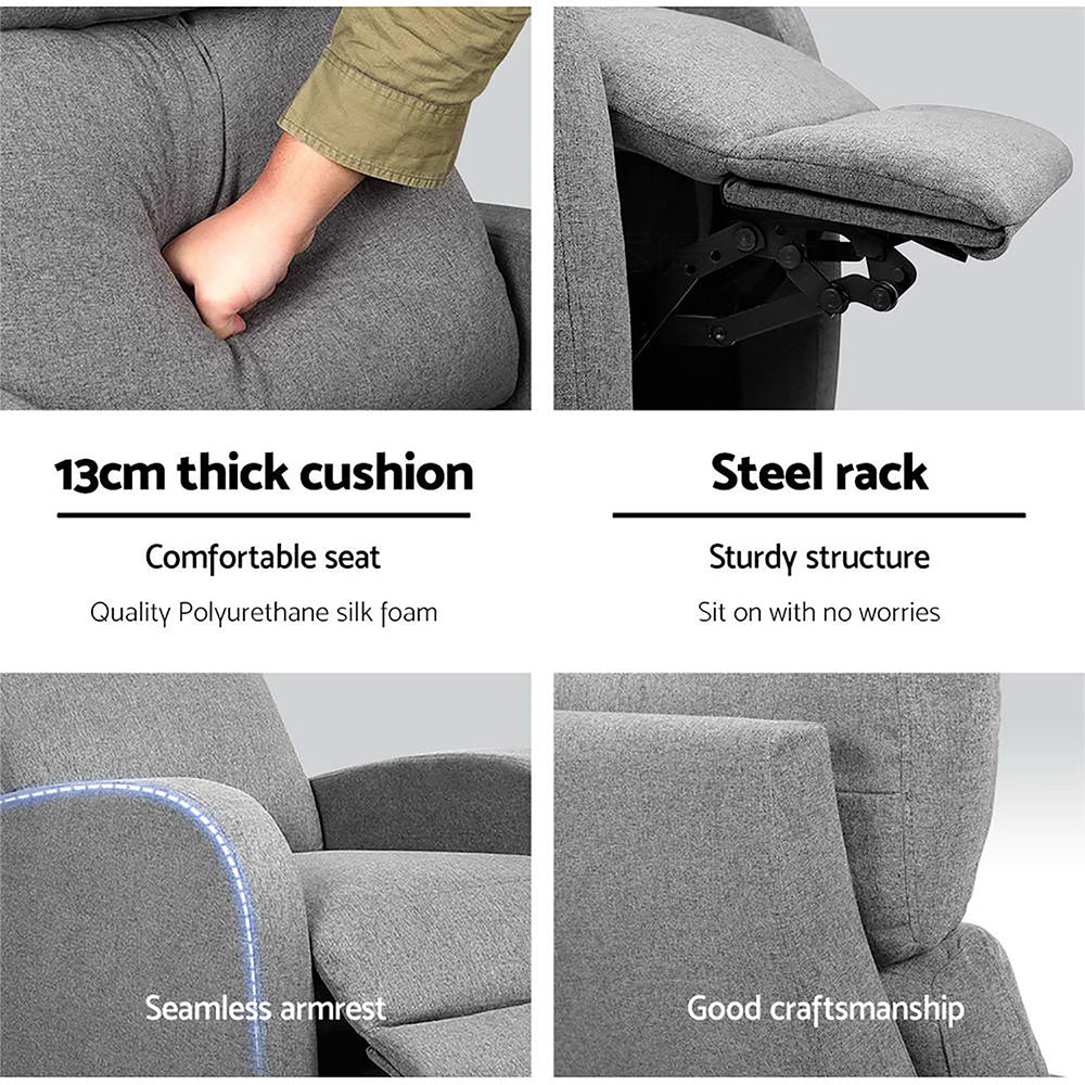 Serano Fabric Reclining Armchair – Grey