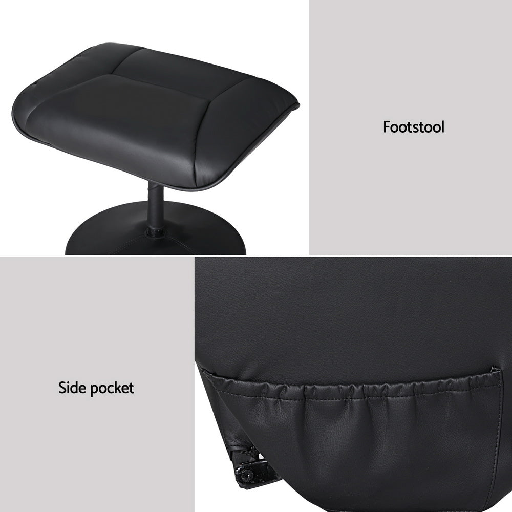Cobble Heated Massage Recliner Chair – Black – Single