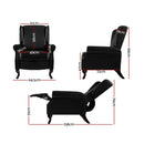 Faux Leather Recliner Armchair – Black