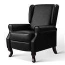 Faux Leather Recliner Armchair – Black