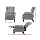 Recliner Armchair – Grey Fabric