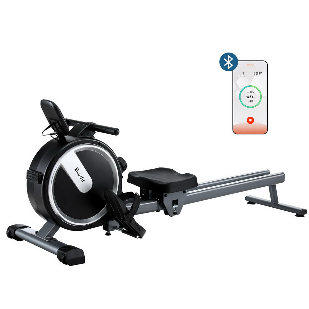 Cove 16 Level Magnetic Rowing Machine for Home with App Connect Black