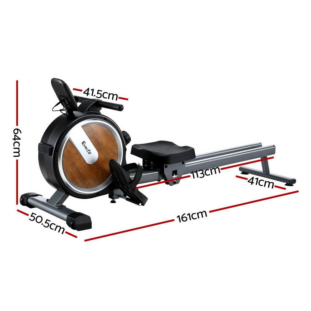 Linden Magnetic Rowing Machine – Brown – App Connect