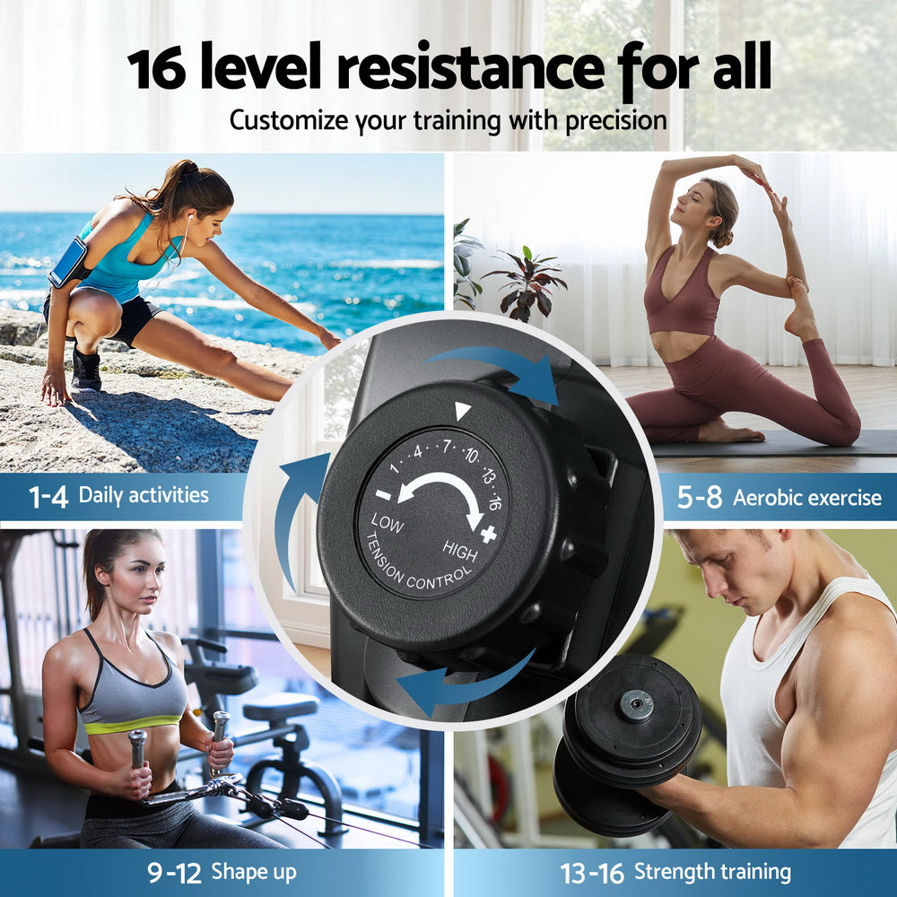 Linden Magnetic Rowing Machine – Brown – App Connect