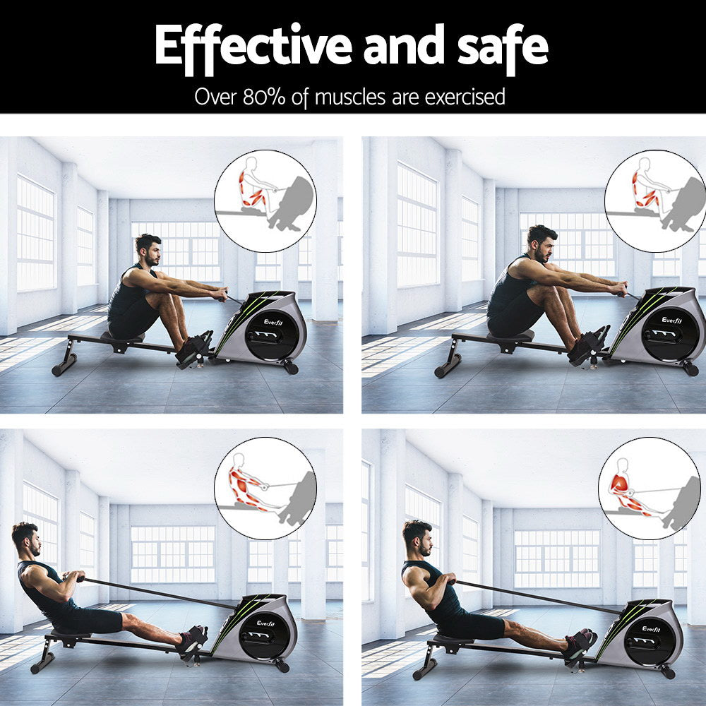 Zorion Rowing Machine – Silver – Elastic Rope Resistance