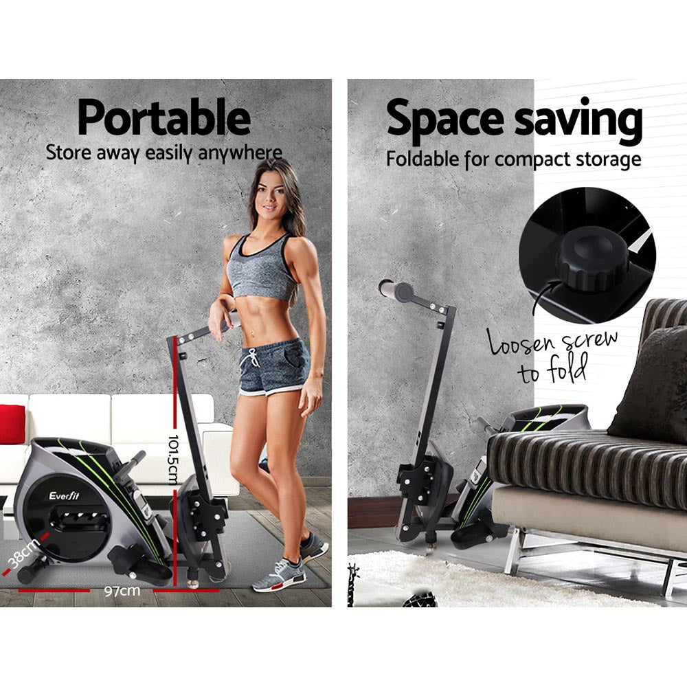 Zorion Rowing Machine – Silver – Elastic Rope Resistance