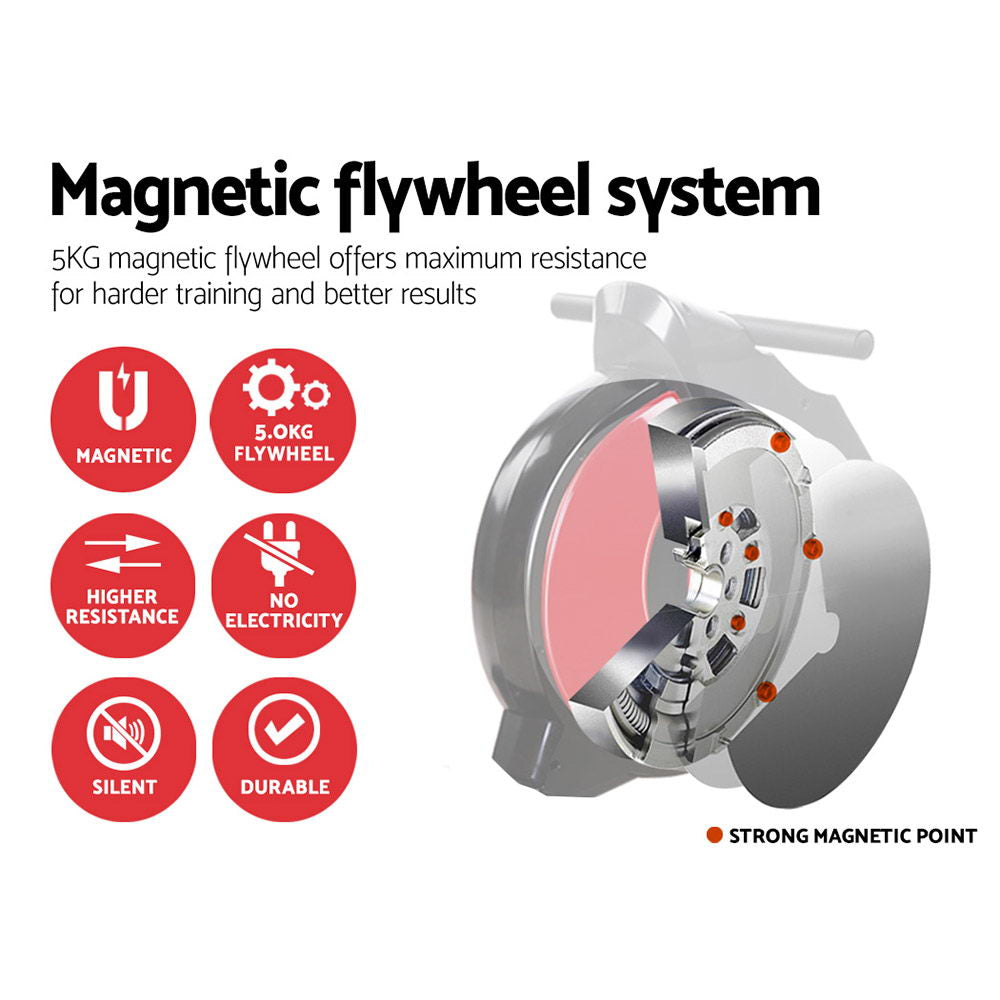 Kairos Magnetic Flywheel Rowing Machine – Red – Standard